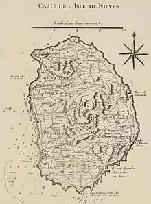 J. N. Bellin, Carte de l'isle de Nieves (1764c)