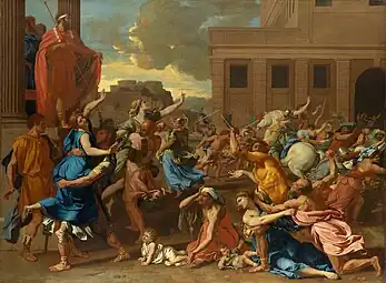 Nicolas Poussin,L'Enlèvement des Sabines (1633-1634), 210 × 155 cm.