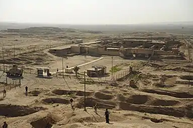 Les ruines du Palais nord-ouest de Kalkhu/Nimroud en 2008, après leur restauration par les autorités irakiennes.