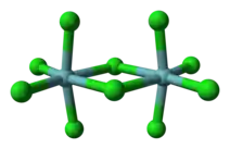Modèle ball-and-stick du pentachlorure de niobium.