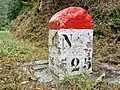 Ancienne borne kilométrique à proximité de Nocher.