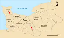 Carte des territoires et capitales de cités des peuples de Normandie à l'époque romaine