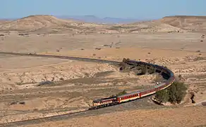 Chemin de fer non électrifié près de Oujda.