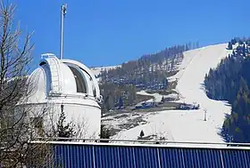 Vue aérienne de la station.