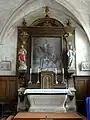 Maître-autel et retable avec tableau de la Charité de Saint-Martin.