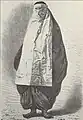 Gravure d'une femme portant un niqab, Iran (1882)