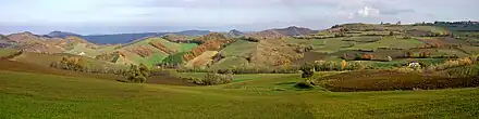 Panorama de l'Oltrepò pavese près du Val di Nizza