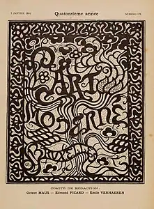 Couverture de la revue L'Art moderne, gravure (1894), musée des Beaux-Arts de Gand.