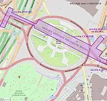 La situation de la gare RER E