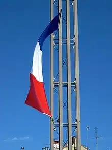 Oriflamme tricolore. Ici, à Montpellier.
