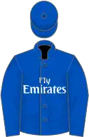 Bleu roy, le logo Emirates blanc