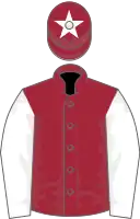 Grenat manches blanches, toque grenat une étoile blanche