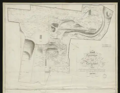 Plan du cimetière du Père-Lachaise, 1822