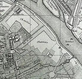 Abbaye Saint-Victor, plan de Vaugondy (1760).