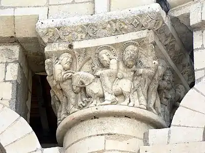 L'Entrée de Jésus à Jérusalem, chapiteau.