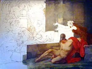 Le tableau dans son état inachevé.