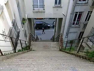 Le même escalier vue de la butte Bergeyre.