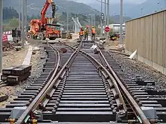 L'entrée en gare, depuis Bourg.