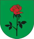 Blason de Ksawerów : De sinople à une rose au naturel.