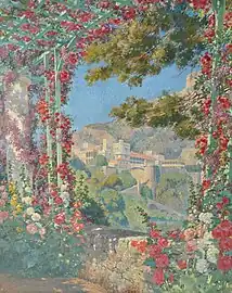 Palais princier de Monaco, vue d'une tonnelle fleurie