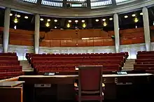 Hémicycle vu du siège du président de séance.