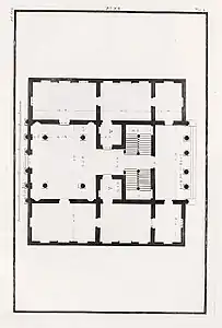 Plan du palais Antonini dû à Ottavio Bertotti Scamozzi, 1781.