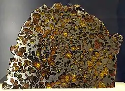 Coupe de la pallasite Esquel (en), tombée en Argentine.