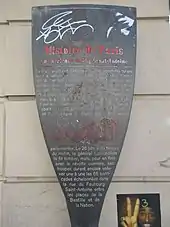 Panneau sur la barricade du Faubourg Saint-Antoine de 1848