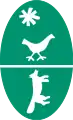 Logo du parc, reprenant le motif de la poule et du renard.