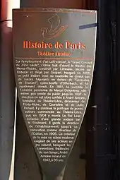 Panneau Histoire de Paris.