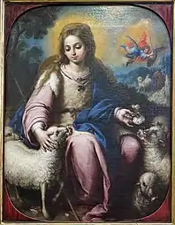 Peinture d'Alonso Miguel de Tovar (es) (1732), chapelle de la Divine Bergère de Séville (es).