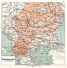 Le patriarcat d'Ohrid en 1020.