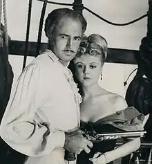 Avec Angela Lansbury, dans Mutinerie à bord (1952)