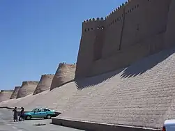 Vue des remparts d'Itchan Kala à Khiva.