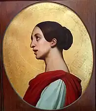 Pauline Viardot-García, peinture d'Ary Scheffer pour le buffet de son orgue de salon (1851).