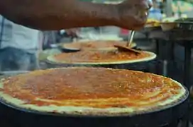 Pav bhaji servi sur un dosa.