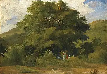 Paysage avec femmes sous un grand arbre, Saint Thomas, 1854Collection privée