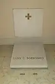 La sépulture de Mgr Borromeo, dans la Cathédrale de Pesaro.