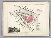 Plan du quartier du Palais de Justice dans l'ancien 11e arrondissement en 1834.