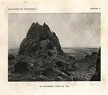 Photographie du piton du Sud de la Soufrière, au début du XXe siècle