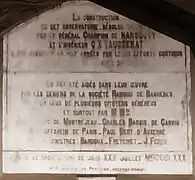 Plaque inaugurale au pic du Midi de Bigorre.