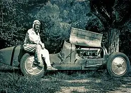 Pierre Coutras et sa Bugatti 35A "Técla" en 1934