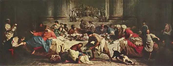 Banquet dans la maison de Simons, 1737, huile sur toile, 215 × 679 cm, Paris, musée du Louvre.