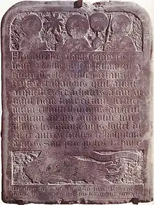 Photo de la pierre tombale de Nicolas Flamel.