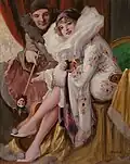 Pierrot et Pierrette, huile sur toile