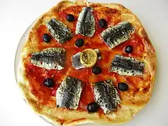 Pizza à la sardine.