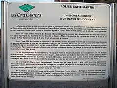 Panneau d'informations : saint Martin.