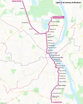 Voir la carte de la ligne.