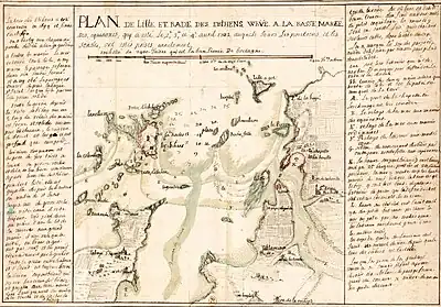 Plan de La Baie de Lancieux et des Ebihens datant de 1703.