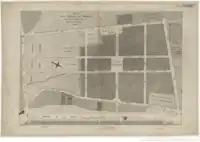 Plan du projet de 1783 de lotissement des marais du Temple.